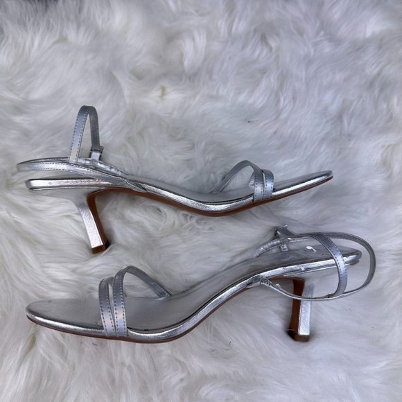 Linea Paolo Harmony Delicate Multi-Strap Leather Dress Sandal in Silver Iridesce - Picture 6 of 7